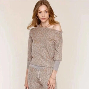 Heartloom Hera Wool Blend Sweater Cheetah Print Size XS